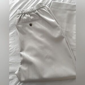 Woman pull on Faux leather seemed pants